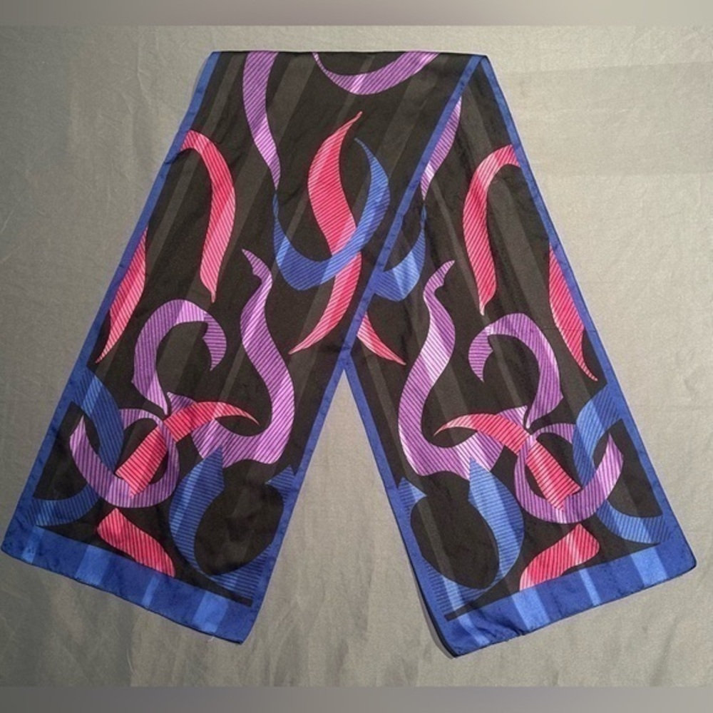 Black Purple & Blue Abstract Scarf